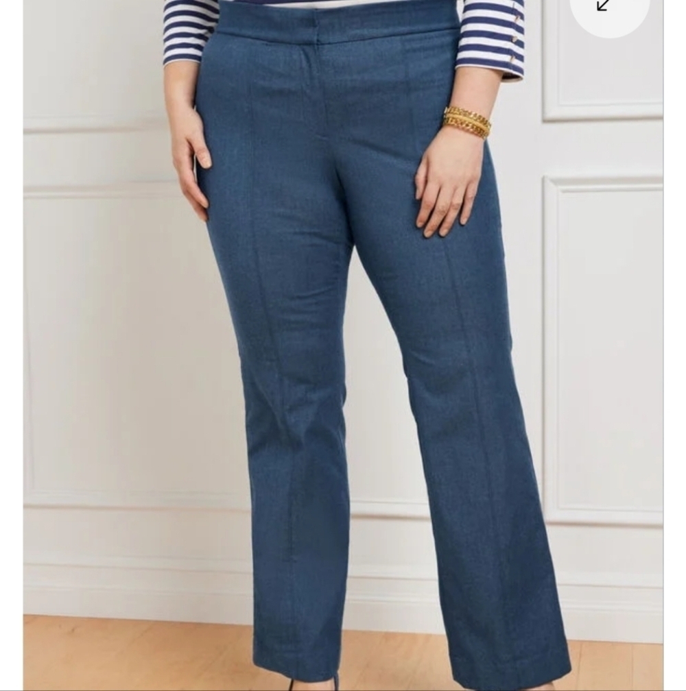 Talbots Mid Waist Boot Leg Stretchy Portland Trousers Preppy Office Career Pants